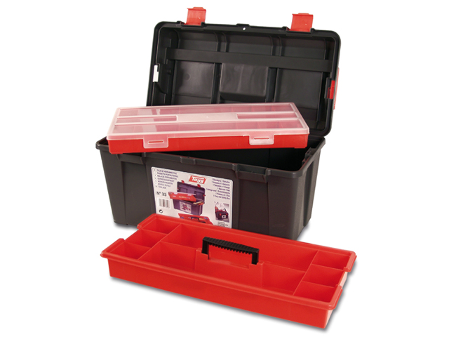 Ящик для инструмента пластмассовый 48x25,8x25,5см, с лотком и органайзером,  ...TAYG 133008