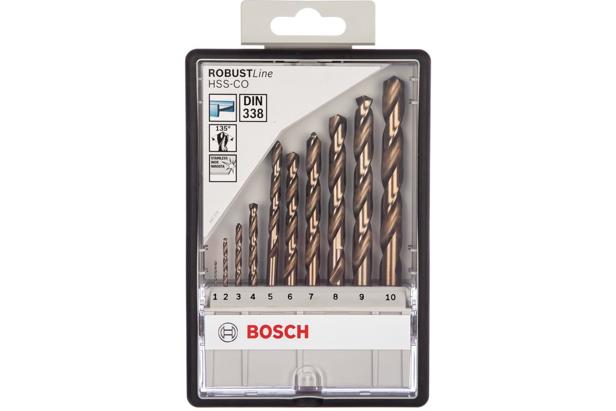 Набор сверл по металлу Robust Line HSS-Co 1-10 мм (10 шт) BOSCH 2.607.019.925