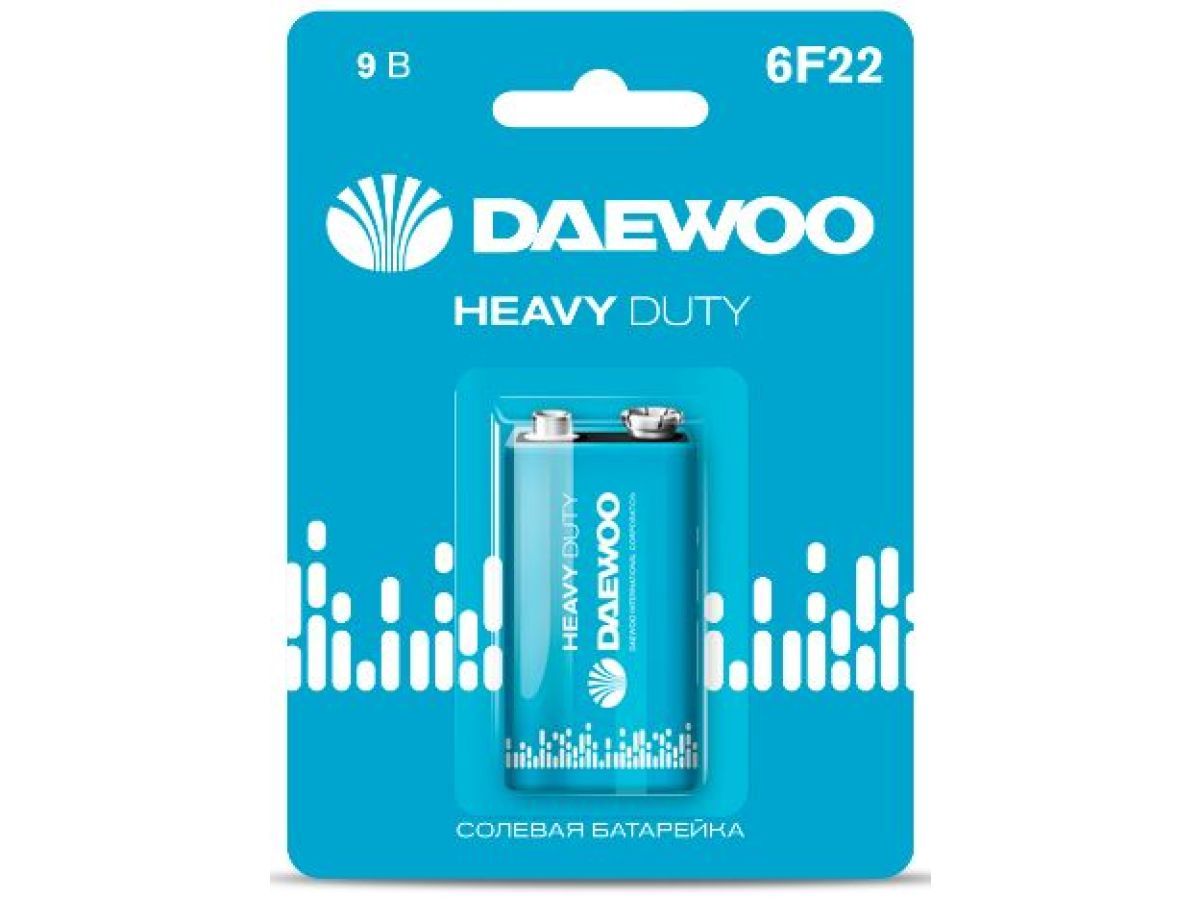 Батарейка 6F22 9V солевая крона Heavy Duty  DAEWOO 5029248