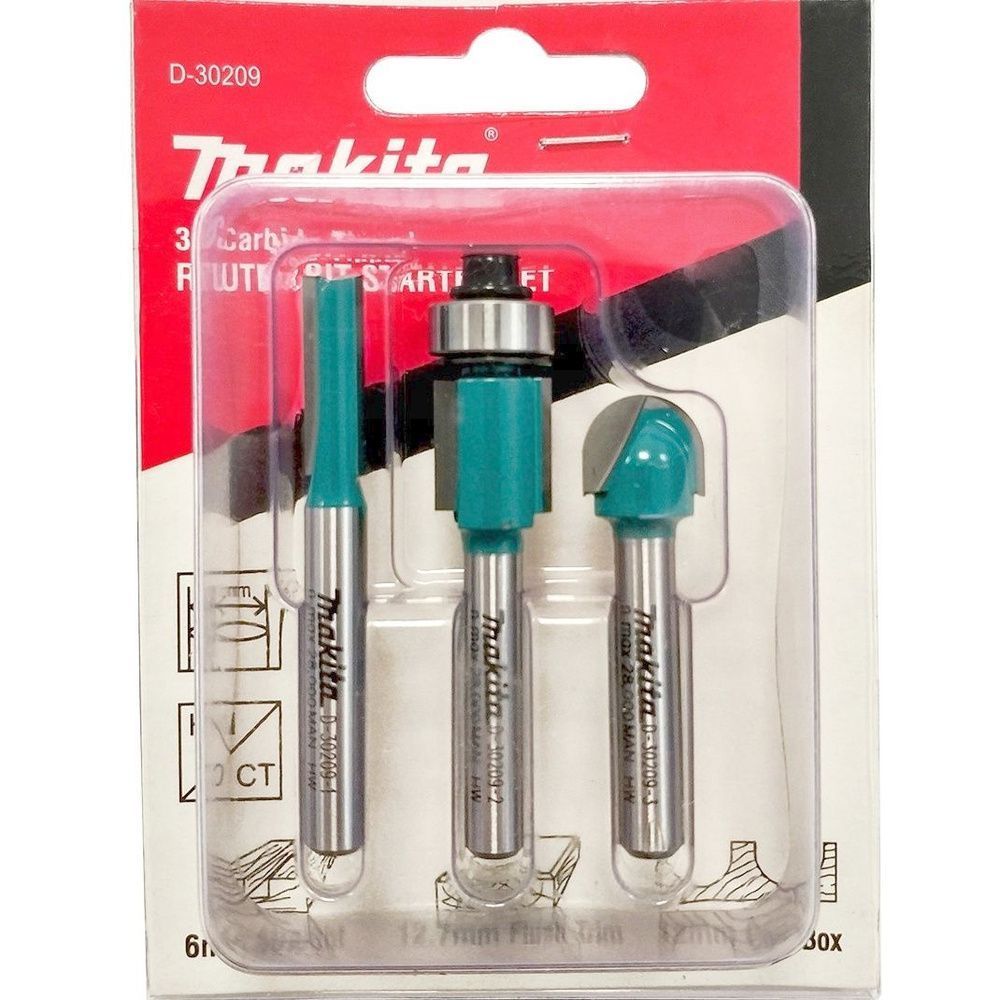 Фрезы_Набор 3 шт / хв 6 мм, MAKITA D-30209