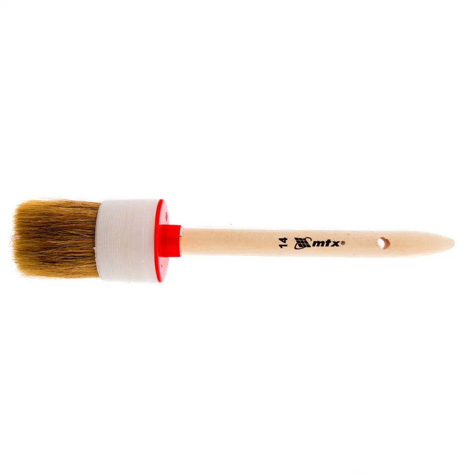 Кисть круглая Профи №12 (45 мм), натуральная щетина, деревянная ручка  ...MTX 82048