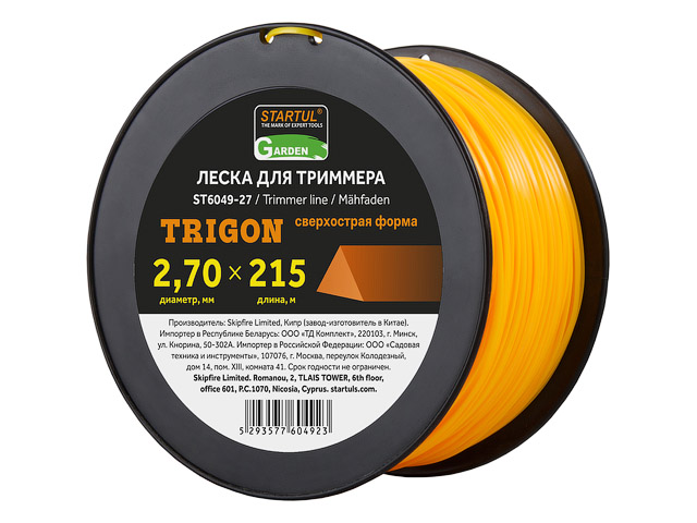 Леска ф 2.7 mm х 215 м треугольное сечение GARDEN  STARTUL ST6049-27