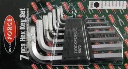 Набор ключей шестигранных 2.5-10мм, 7пр. Rock FORCE RF-5072