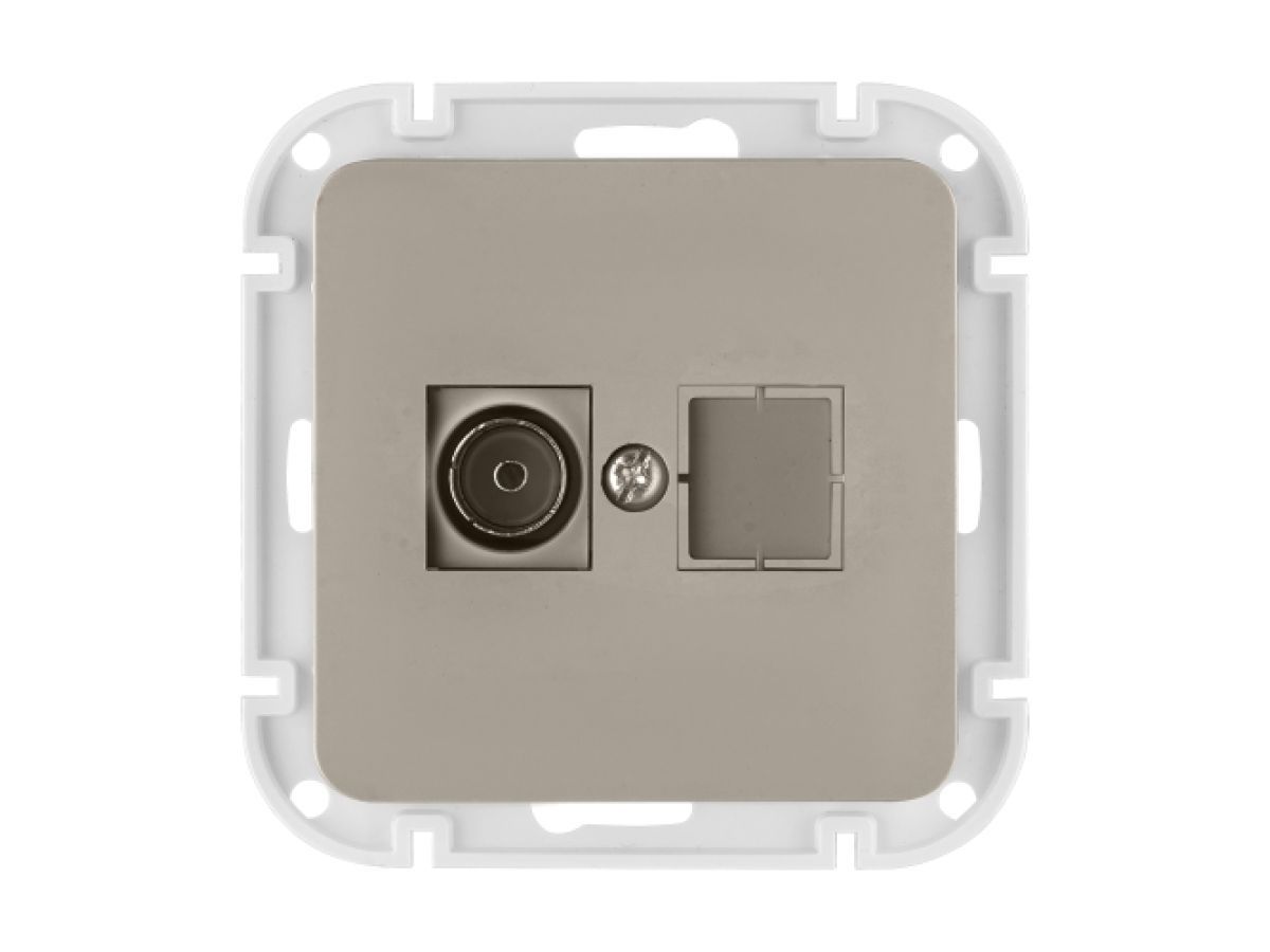 Розетка 1-ая телевизионная (скрытая) песочная, Astrum BYLECTRICA ТР-6541 песочн