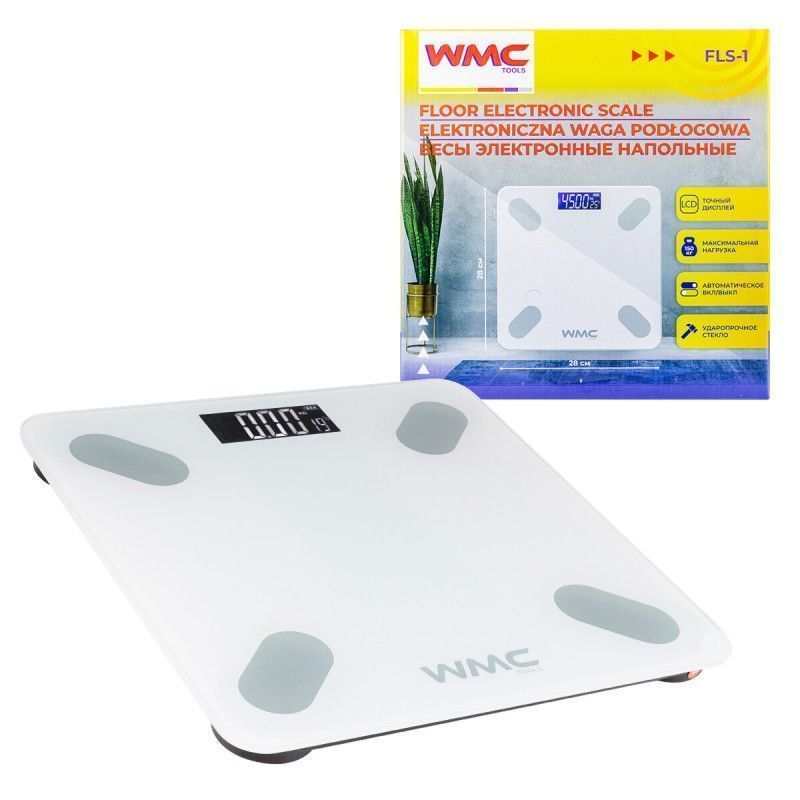 Весы электронные напольные бытовые (макс.нагрузка 150кг)  ...WMC TOOLS WMC-FLS-1