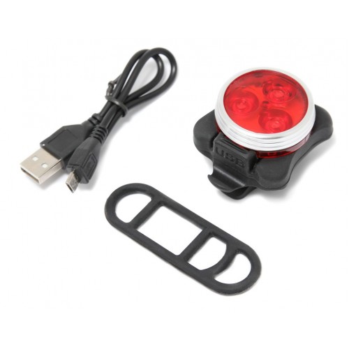 Фонарь LED задний круглый велосипедный (красный, 4 режима) Forsage HYD-018