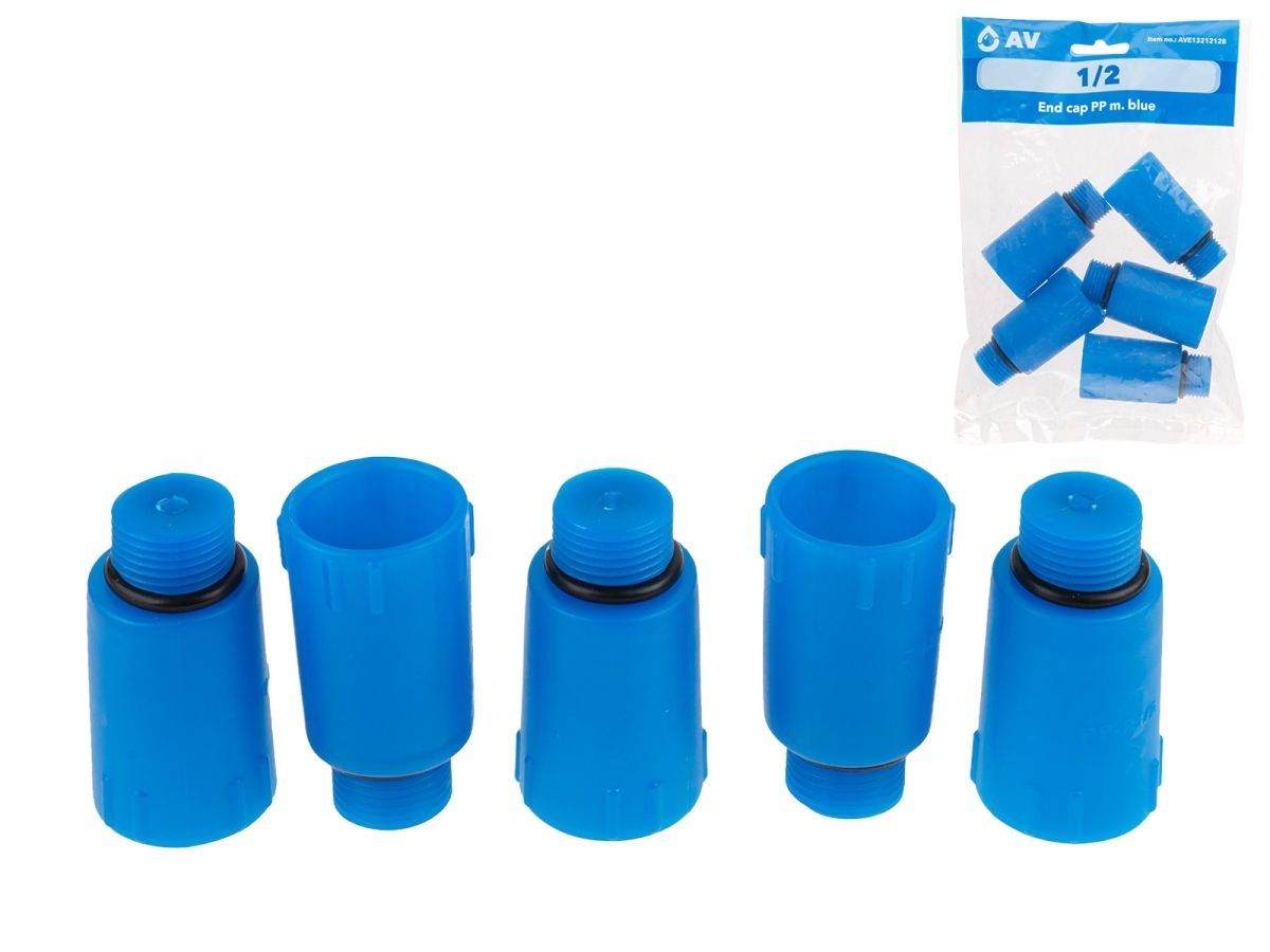 Заглушка ПП 1/2" нар. синяя (5 шт. инд. упак.) AV Engineering AVE1321212B