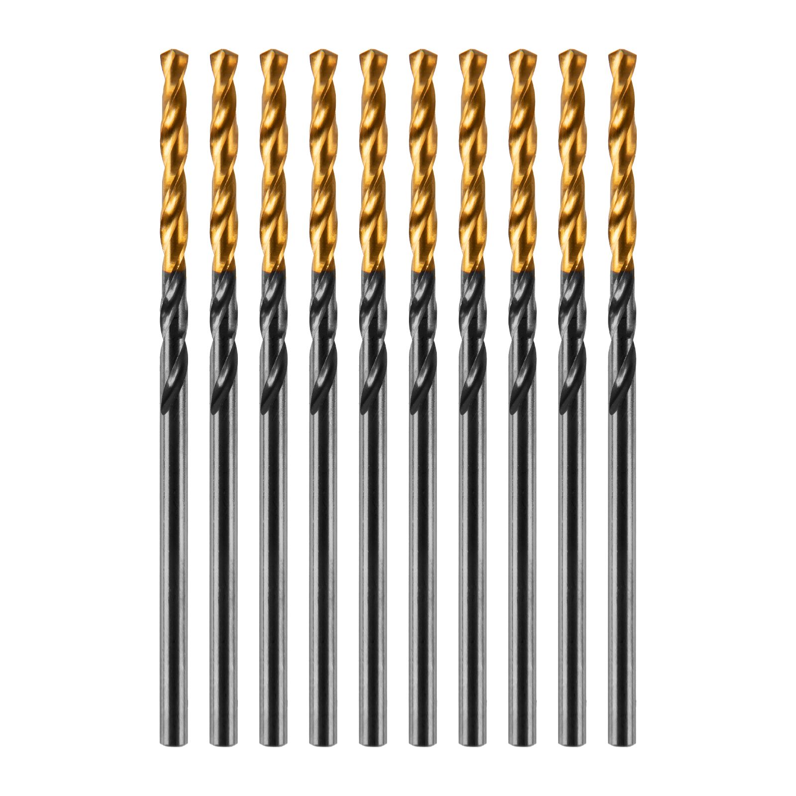 Сверло по металлу, 2х24х49мм, HSS-Tin, Golden Tip, 10 шт. DENZEL 717203