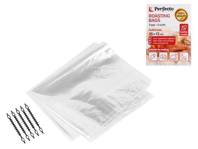 Пакеты для запекания с клипсами, 35 х 43 см, 5 шт.,   PERFECTO LINEA 45-003543