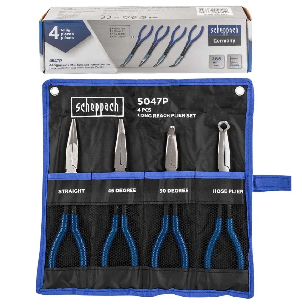 Щипцы с удлиненными рукоятками 285мм, набор 4пр. Scheppach Sch-5047P