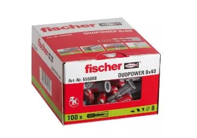 Универсальный дюбель DUOPOWER 8х40 (упак. 100шт) Fischer  555008K