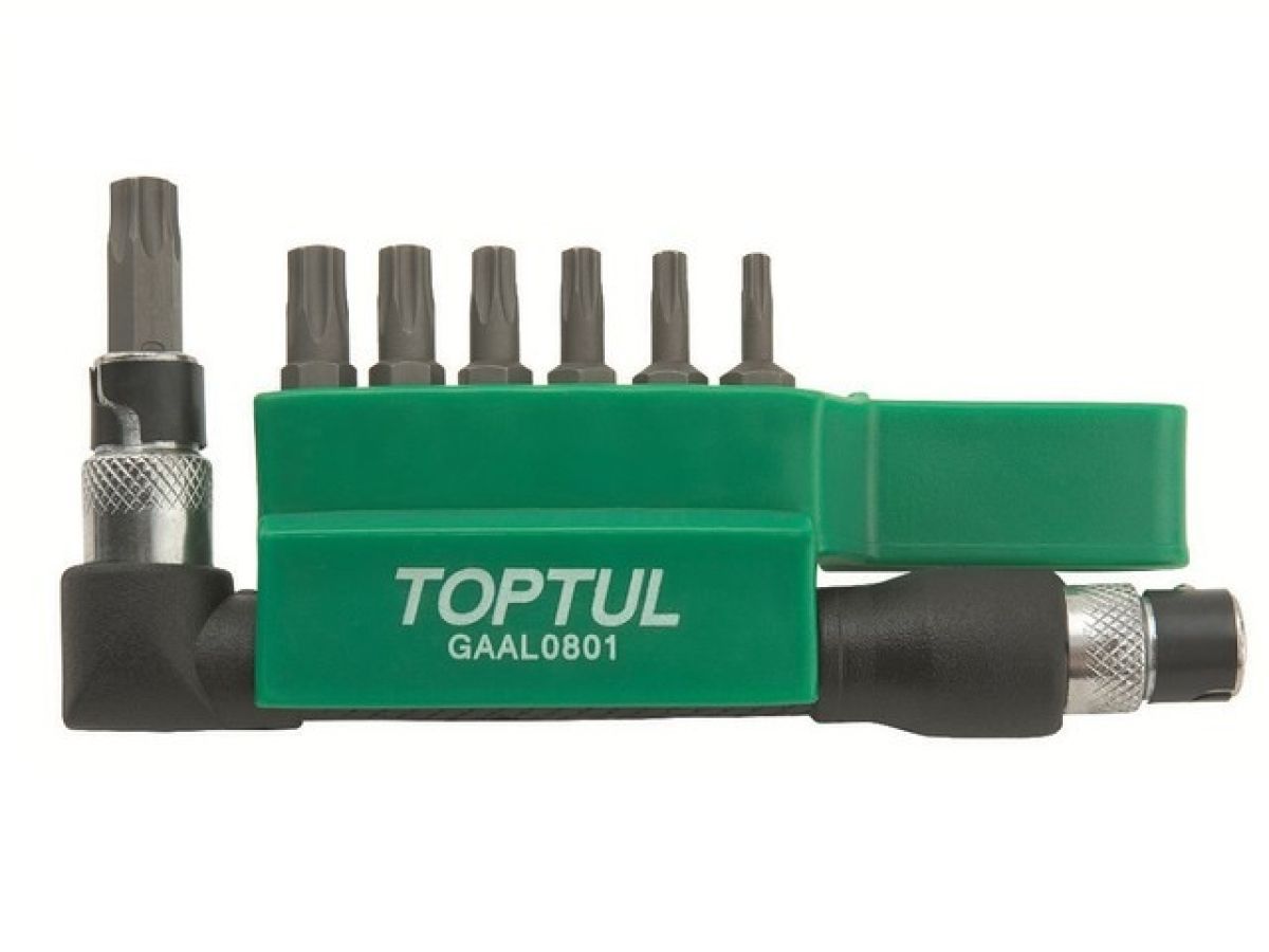 Набор бит "TORX" 1/4" Т10-Т40 30мм 8шт Toptul GAAL0801