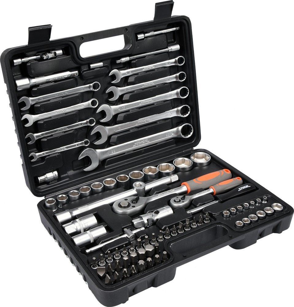 Набор инструмента 1/2", 1/4"  (82пр.) STHOR 58689