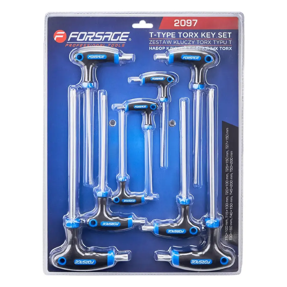 Ключи T-образные TORX, набор 9пр. Forsage F-2097