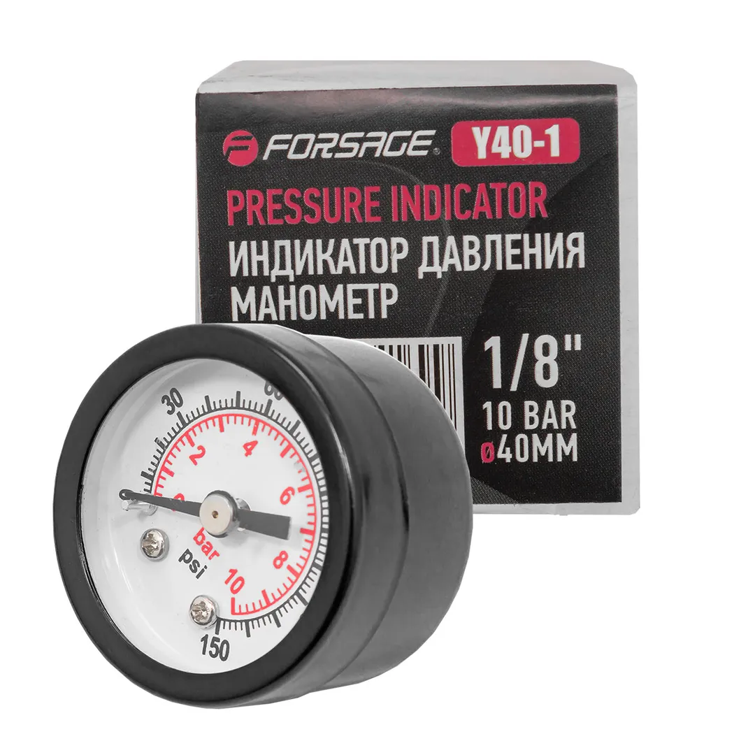 Индикатор давления манометр 1/8" 10bar(D-40мм) Forsage F-Y40-1