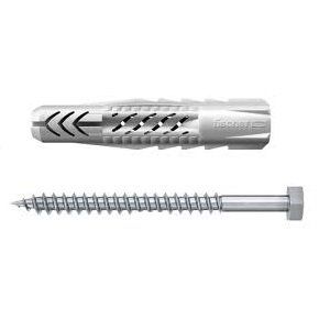 Дюбель универсальный UX 10x60 S с шурупом с шестигр. гол. ( 4шт упак.) Fischer 90874f