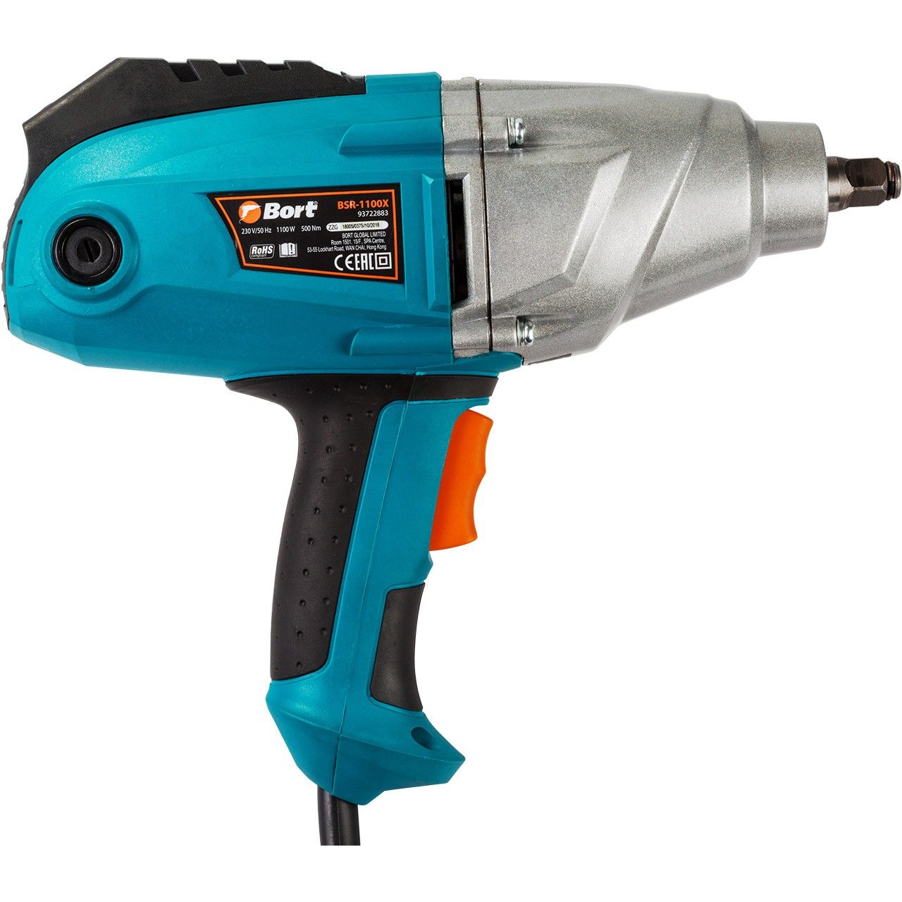 Гайковерт сетевой 1100Вт, 1/2", 500Нм, 0-2200об\мин, Bort BSR-1100X