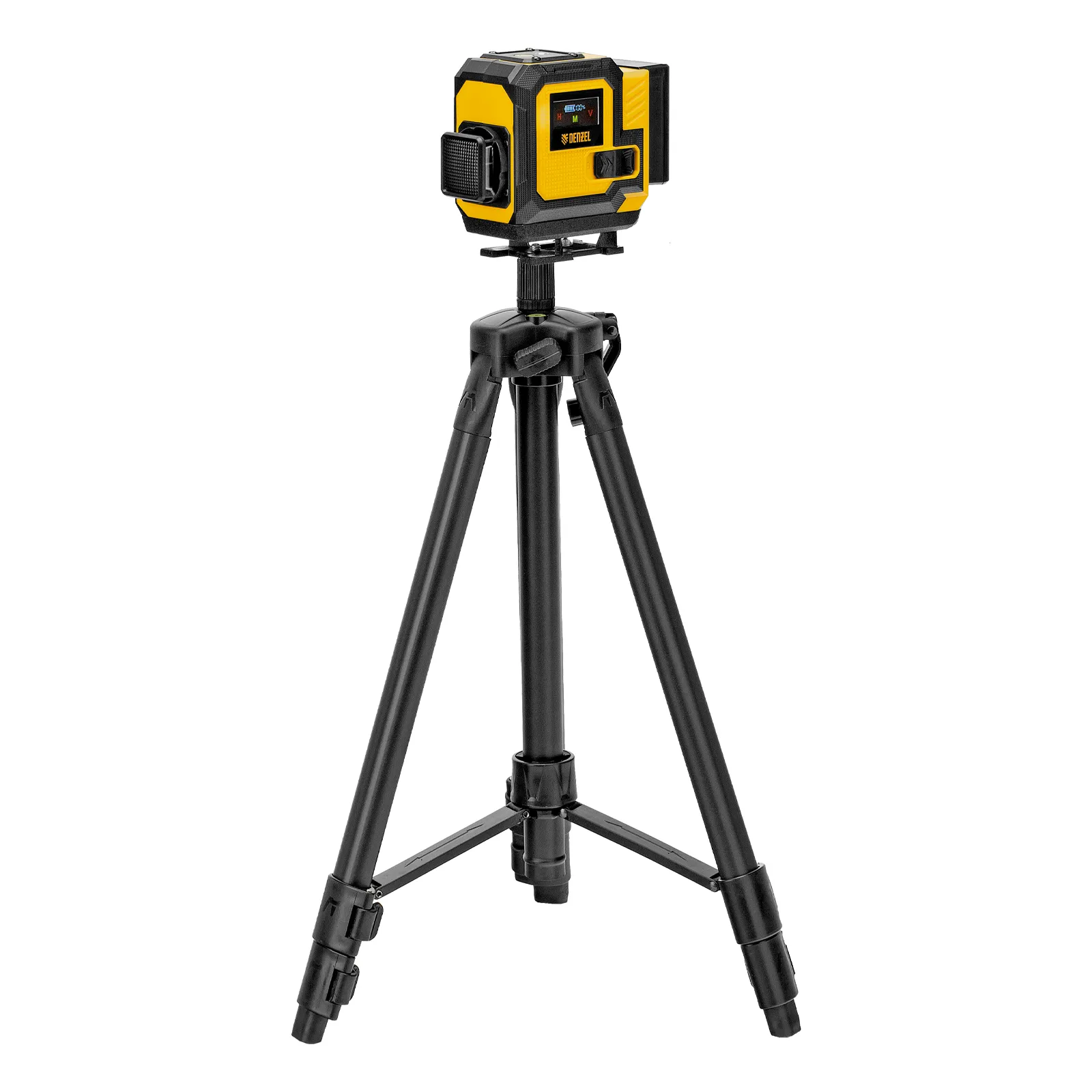 Лазерный уровень мультипризменный DLV-360-3T, 30 м, зеленый луч, Li-Ion 2,4 Aч, штатив  DENZEL 350805