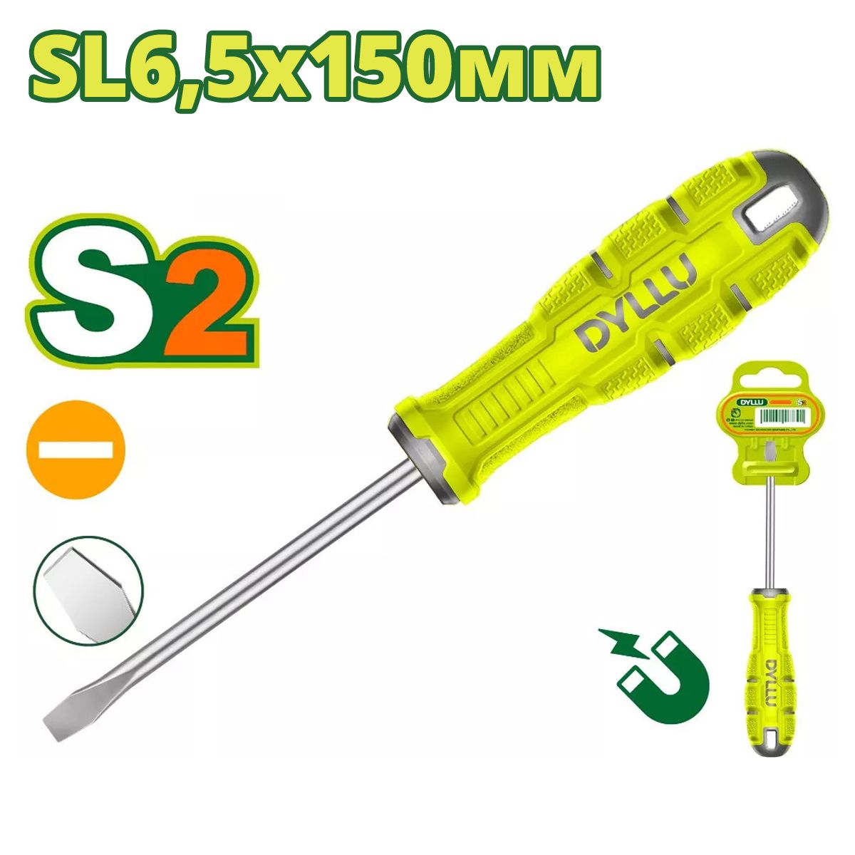 Отвертка шлицевая SL6,5 150мм  DYLLU DTSDA266