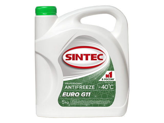 Антифриз  G11 Euro (зеленый) 5кг  SINTEC 800523