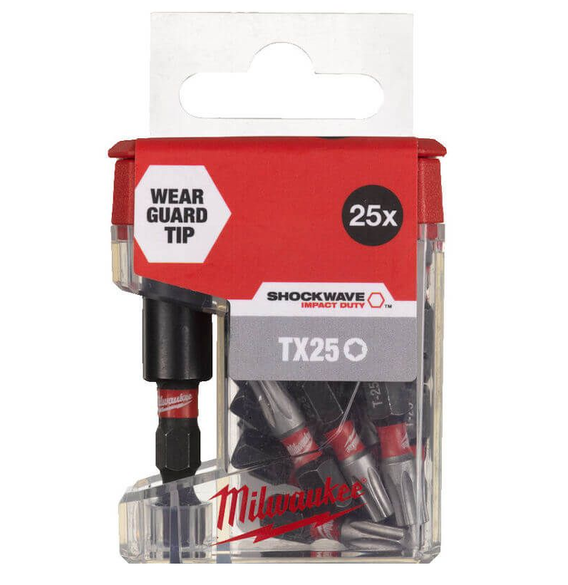 Бита Shockwave TX25 25 мм (26 шт.) с держателем в TicTac MILWAUKEE Milwaukee 4932479858