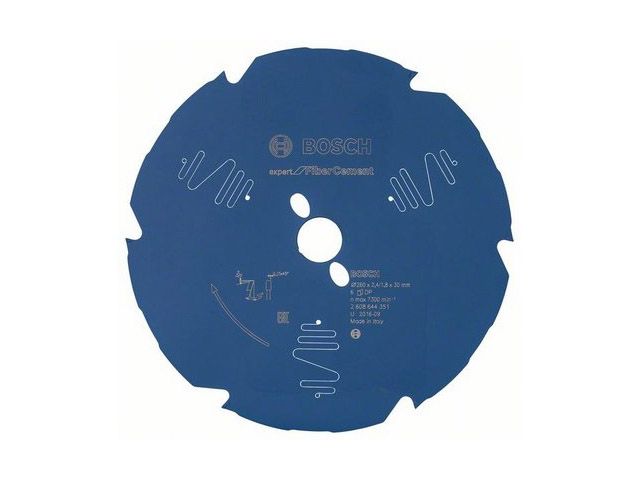 Диск пильный по гипсокартону, 260х30/25,4 мм, 6 зуб. EXPERT FOR FIBERCEMENT, BOSCH 2608644351