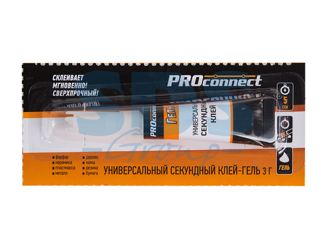 Клей-гель универсальный секундный 3 г на мульти-карте,  PROCONNECT 61-0910