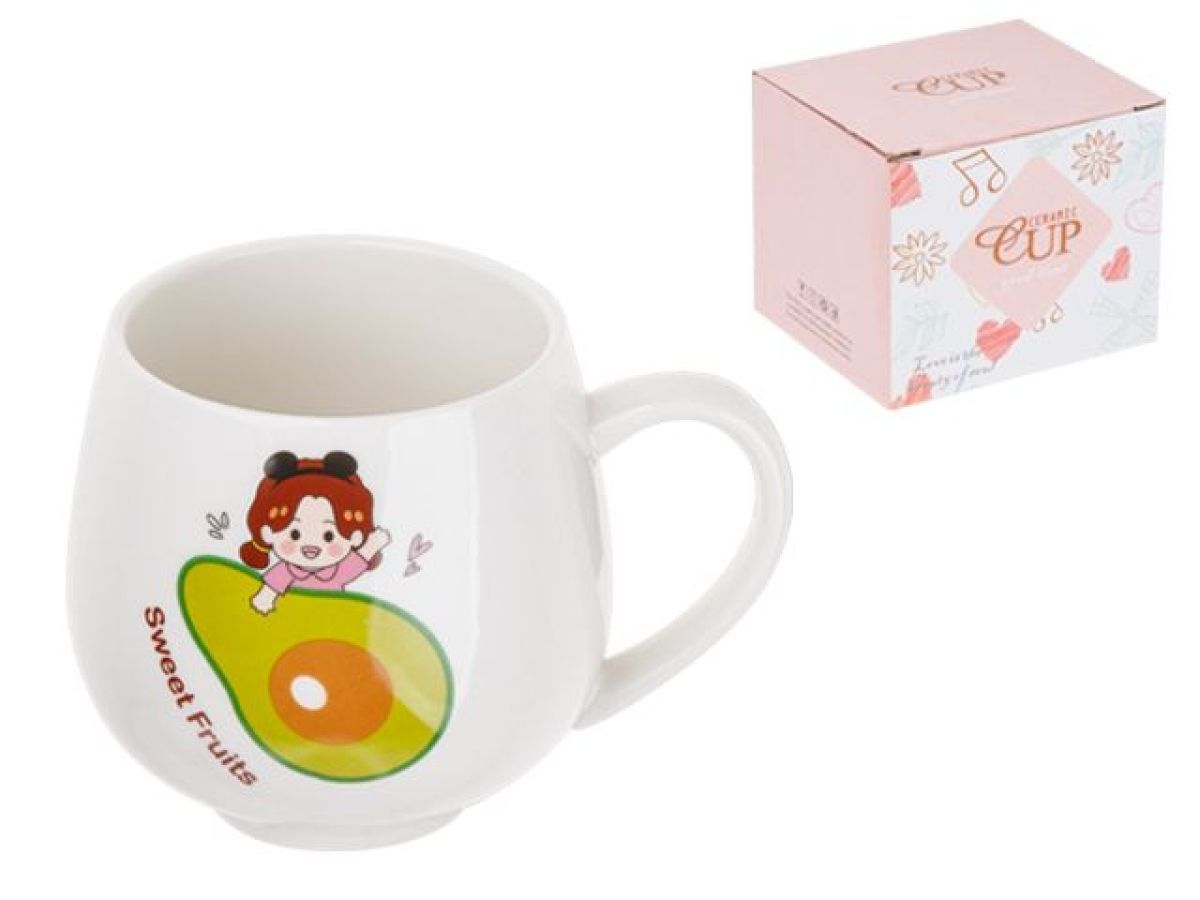 Кружка керамическая, 350 мл, Sweet fruits, авокадо PERFECTO LINEA 17-300113