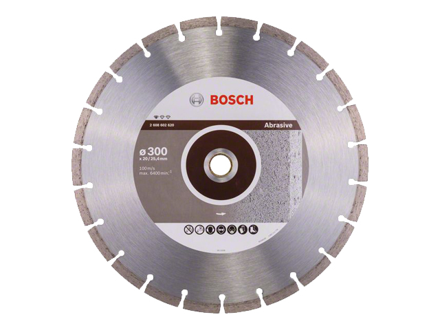 Алмазный круг 300х20/25.4 mm STANDARD FOR ABRASIVE (сухая/мокрая резка) BOSCH 2608602620