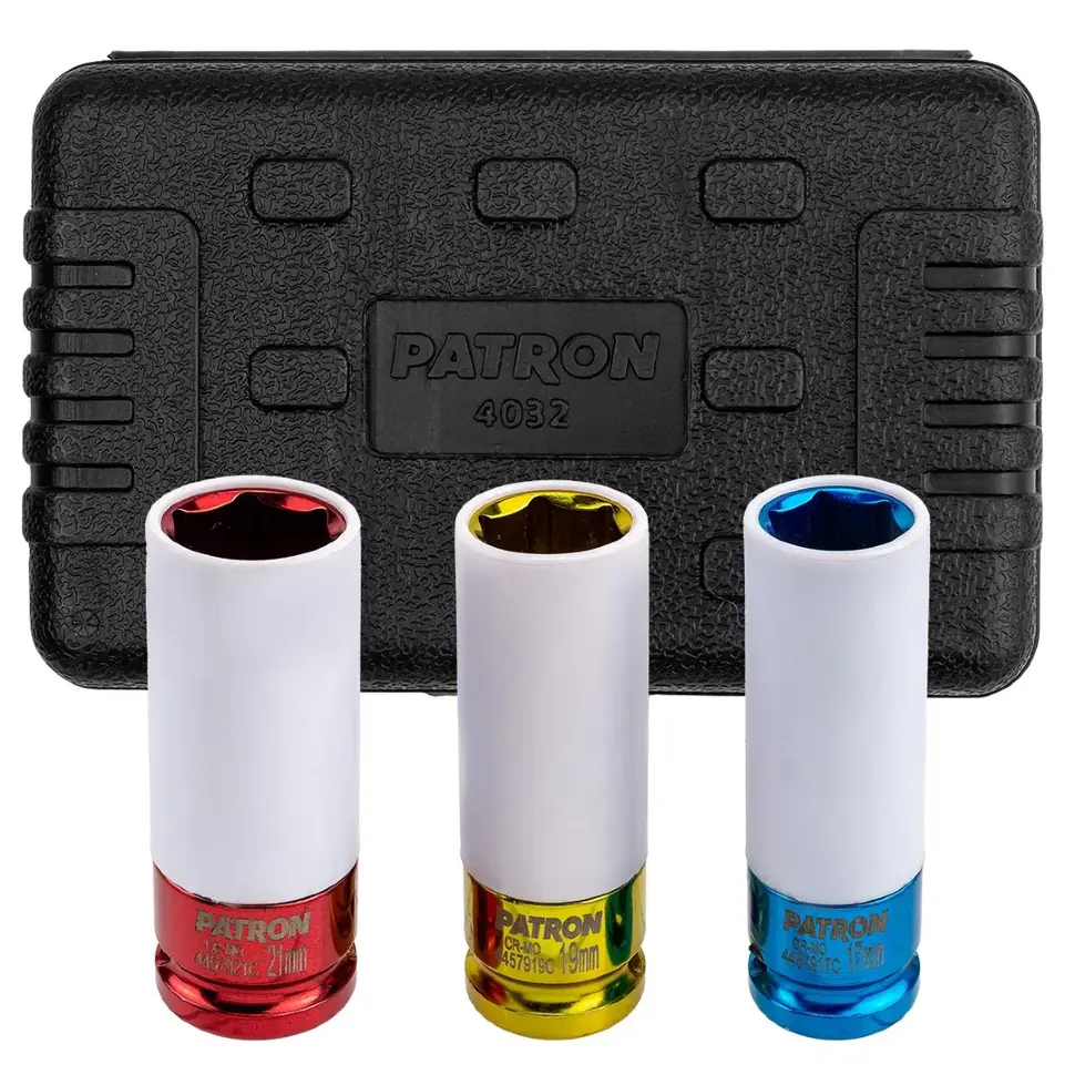 Головки ударные тонкостенные, набор 3пр., 1/2" (6гр.) PATRON ...Patron P-4032
