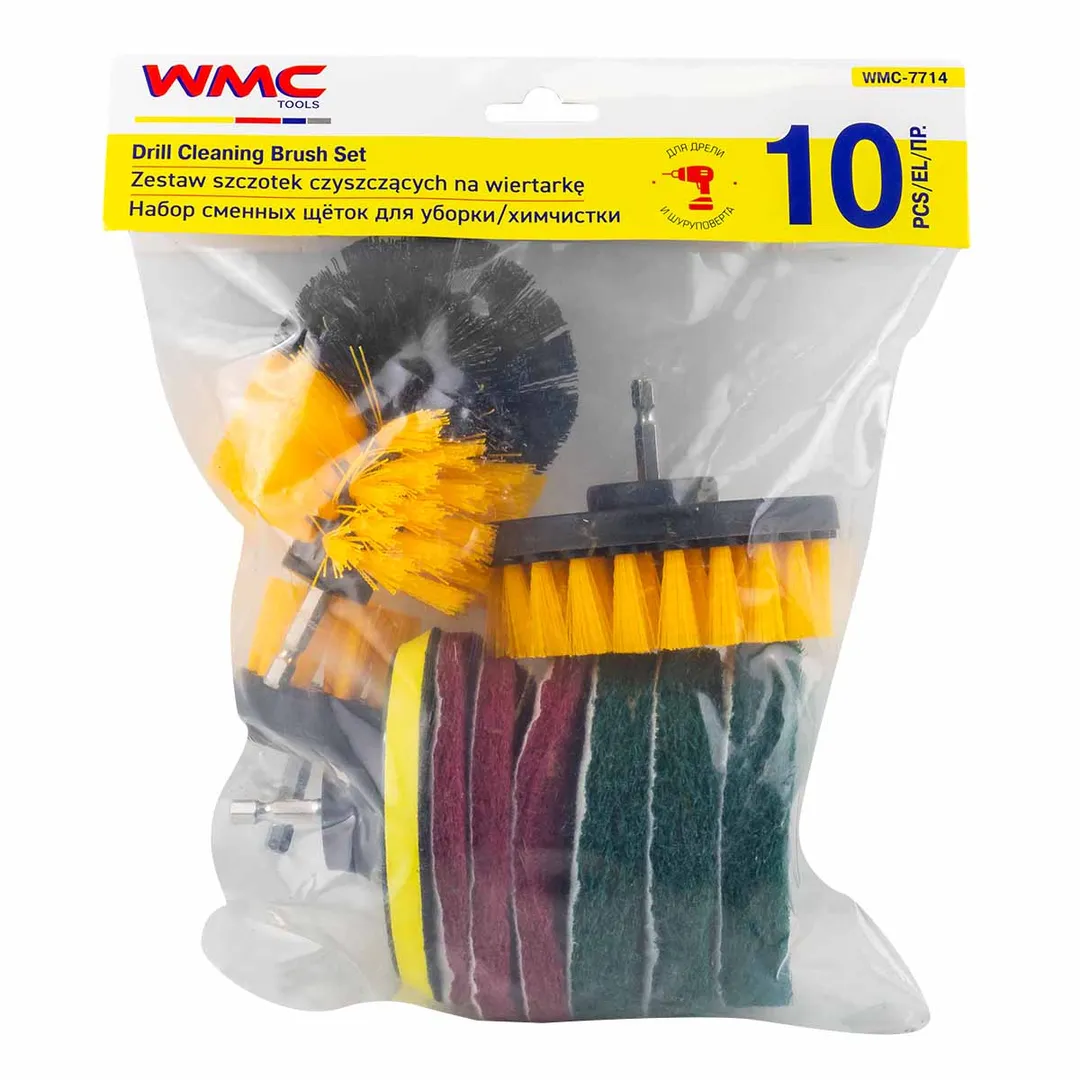Щетки сменные для уборки, химчистки автомобиля, набор 10 пр.  ...WMC TOOLS WMC-7714