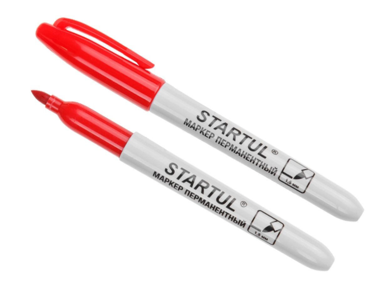 Маркер промышленный перманентный фетровый, толщина 1.5 mm, красный, "Profi" STARTUL ST4350-03