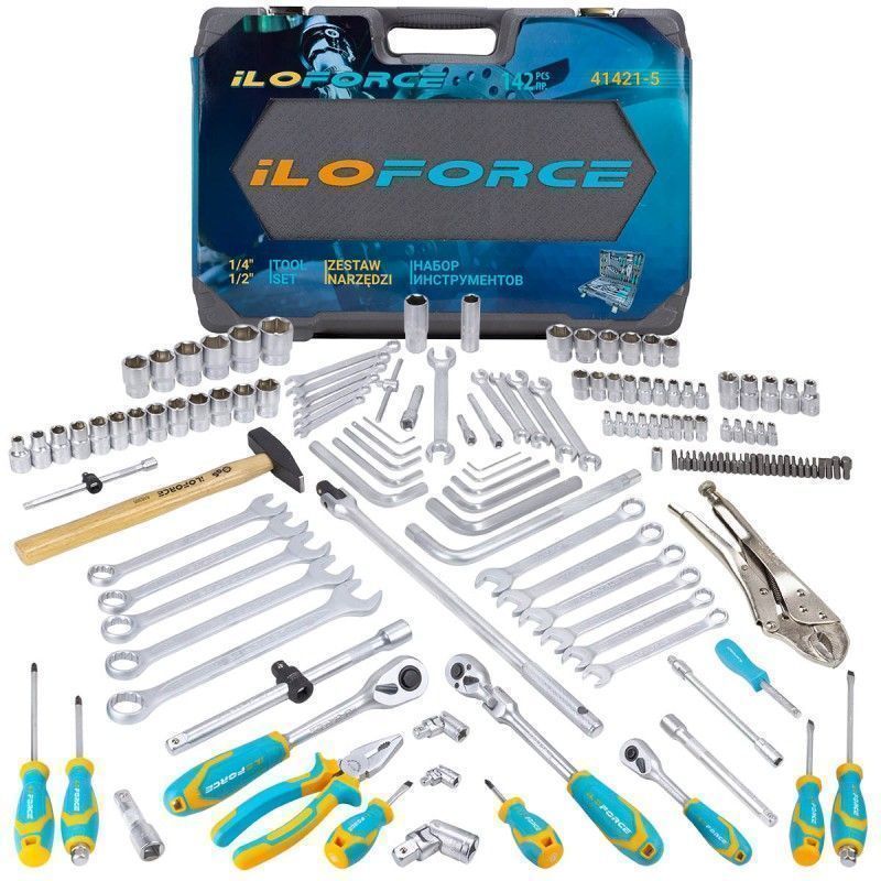 Набор инструментов 142пр.1/4",3/8",1/2" ILOforce IF-41421-5