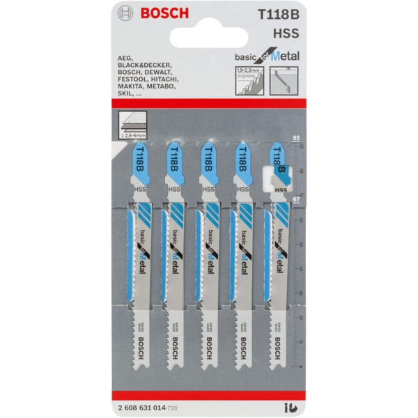 Пилка для лобзика T 118 B Basik for Metal (5 шт) BOSCH 2.608.631.014
