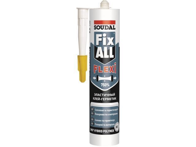 Клей-герметик гибрид. Fix All Flexi белый 290 мл SOUDAL 117383