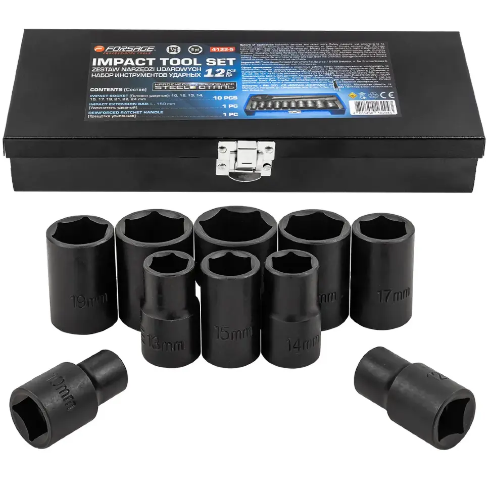 Набор инструментов ударных 12пр. 1/2" (6гр.) Forsage F-4122-5