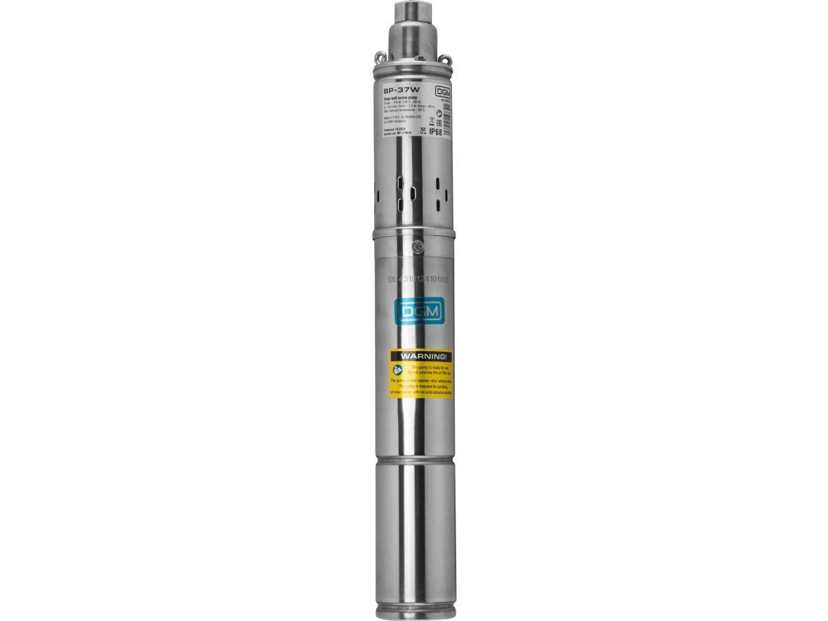 Насос скважинный винтовой BP-37W (370 Вт, 25 л/мин (1,5 м3/ч), 60 м выс. напора, винтовой, диам. корп. 3"/ 7,62 см) DGM DG4310-1
