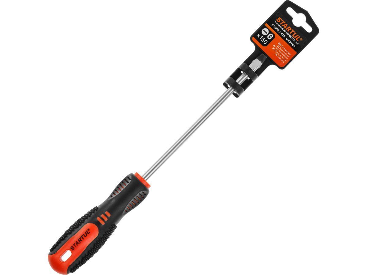 Отвертка "-" 6,0х150мм SL MASTER (ST3092-615) (шлицевая Slotted, двухкомп. рукоятка Anti-Slip) STARTUL ST3092-615