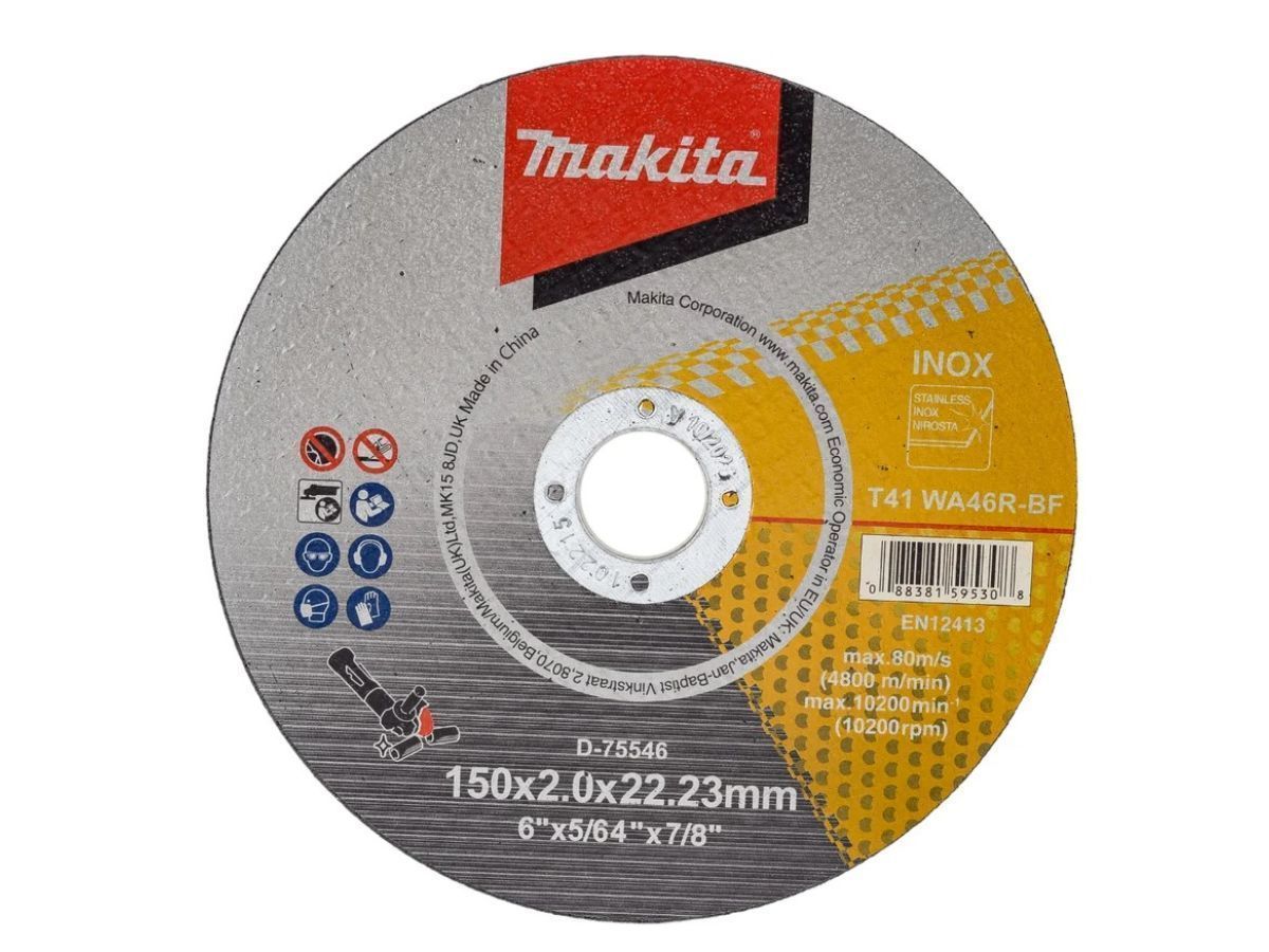 Круг отрезной 150х2x22.23 мм для стали/нержавеющей стали плоский WA46R MAKITA D-75546