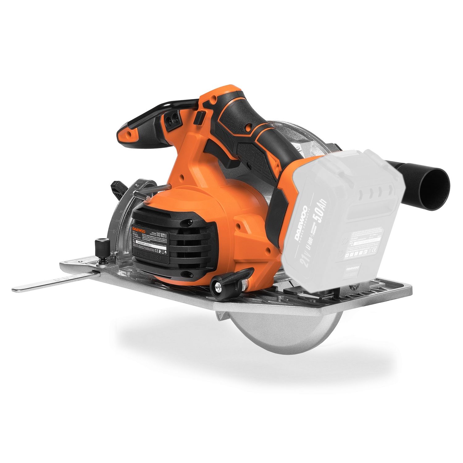 Пила циркулярная аккумуляторная, 21В, БЕЗ АКБ, 185 мм, 5000 об.мин,  DAEWOO DAS 1821Li