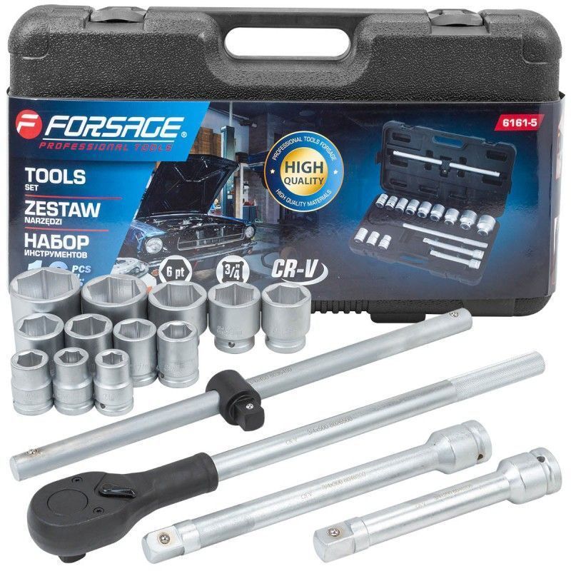 3/4" Набор инструментов 16пр. (6гр.) (17 - 50мм)  Forsage F-6161-5