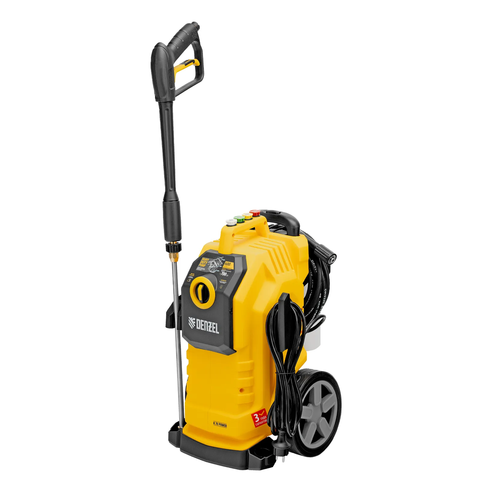 Моечная машина высокого давления K 70 Power, 2500 Вт, 180 бар, 600 л/ч, асинх. двиг. DENZEL 58272 Моечная машина высокого давления K 70 Power, 2500 Вт, 180 бар, 600 л/ч, асинх. двиг. DENZEL 58272