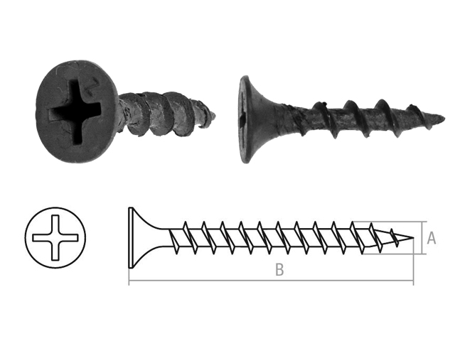 Саморез 3.5х16 mm для монтажа ГКЛ к дереву, фосфат (5 кг.)  STARFIX SMV1-29283-5