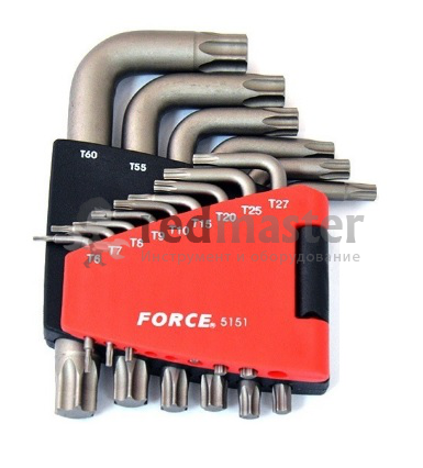 Набор ключей торкс Т6-Т60 15 пр.  Force 5151