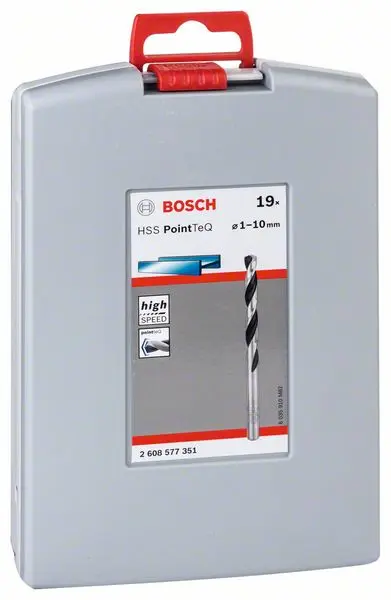 Сверла по металлу HSS PointTeQ 1-10 мм (19 шт / ProBox) BOSCH 2.608.577.351