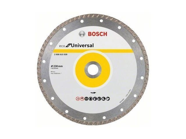 Алмазный круг 230х22,23 мм по бетону сегмент. ECO for Universal Turbo (сухая резка) BOSCH 2608615039