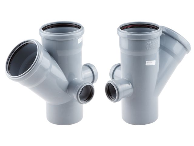 Крестовина двухплоскостная для внутренней канализации 110/110х45/50/50 правая, тыл РосТурПласт 19202