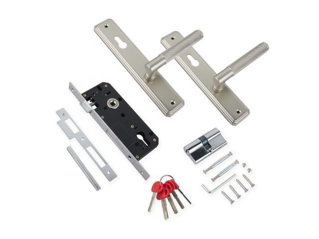 Замок врезной с/руч  БУЛАТ ЗВ4-1.02.08 ФЕРОНА матовый никель 5 перф.кл.  ...УЗК 15405