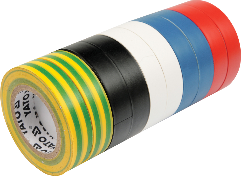 Изолента ПВХ 19mm х 20м х 0.13mm разноцветная (10шт) YATO YT-8173