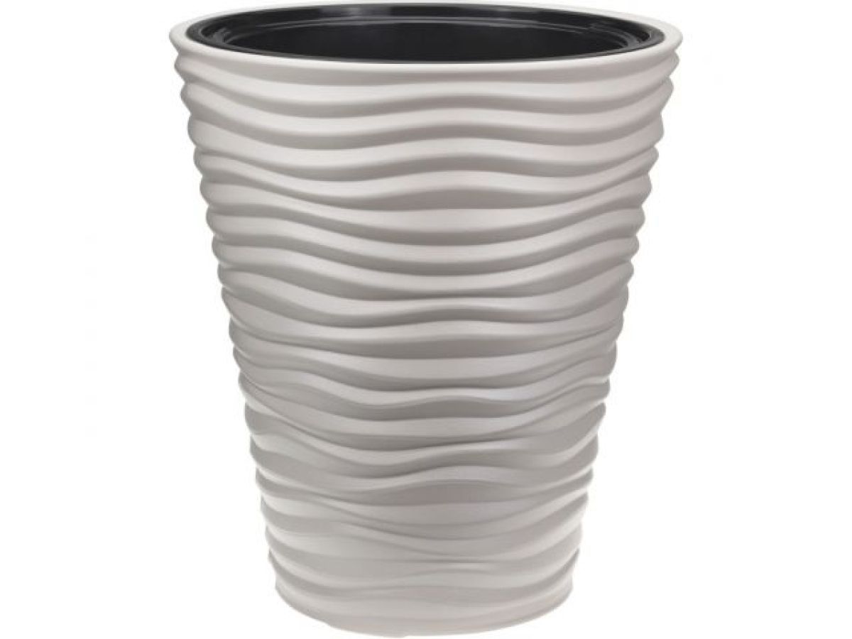 Кашпо ДЮНА D340mm H385mm 19.5л со вставкой (серый) IDEA М3401